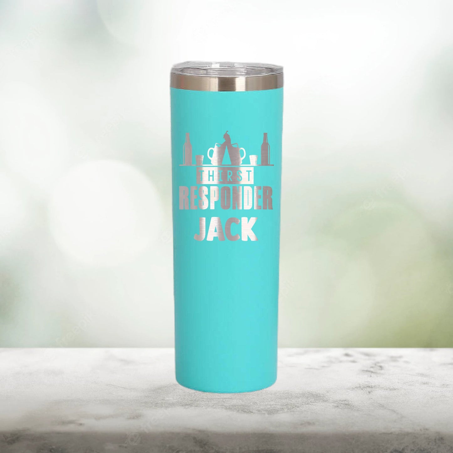 Personalized Bartender Thirst Responder Skinny Tumbler - Laser Engraved