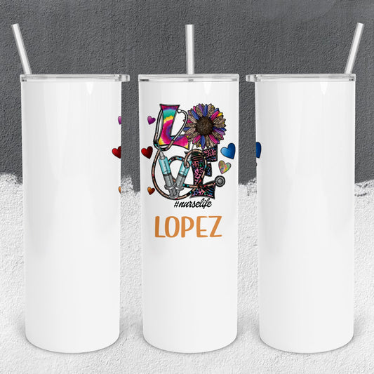 Personalized Nurse Love Tumbler - Sublimated