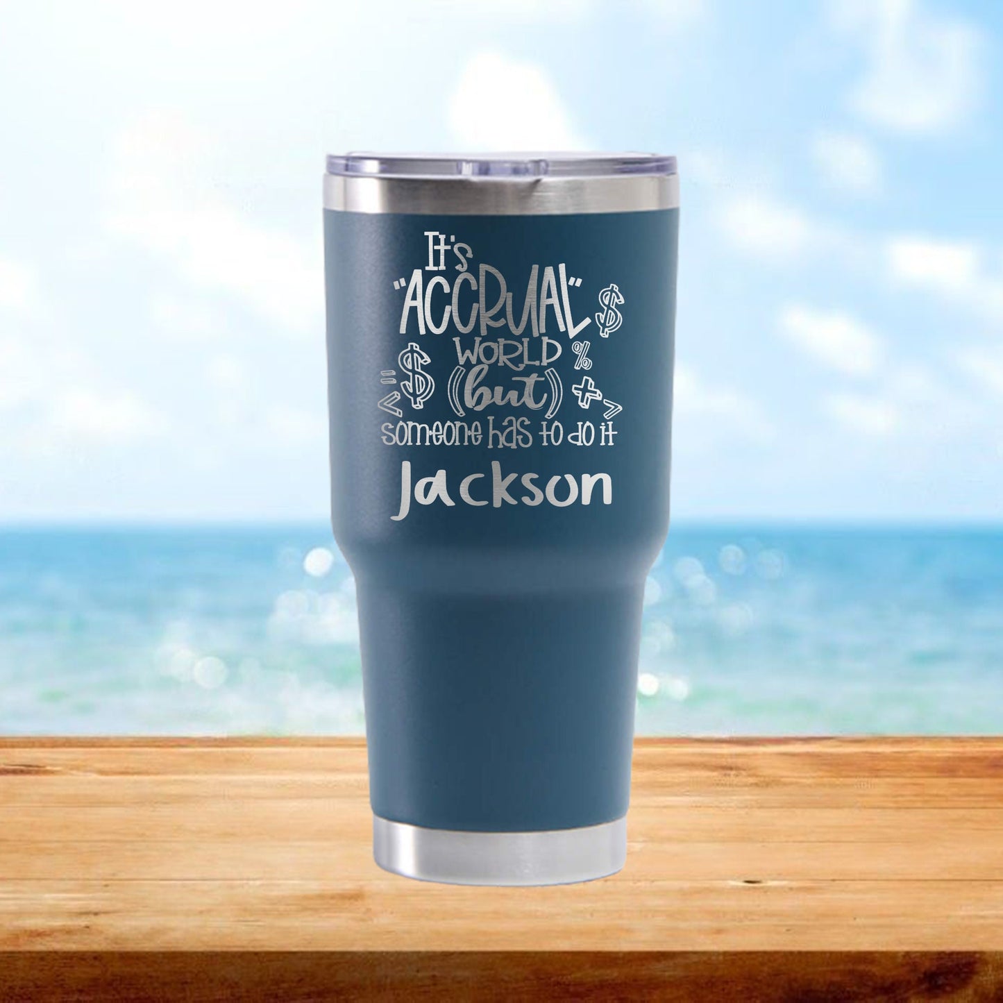 Personalized Accountant Accrual World Travel Tumbler - Laser Engraved