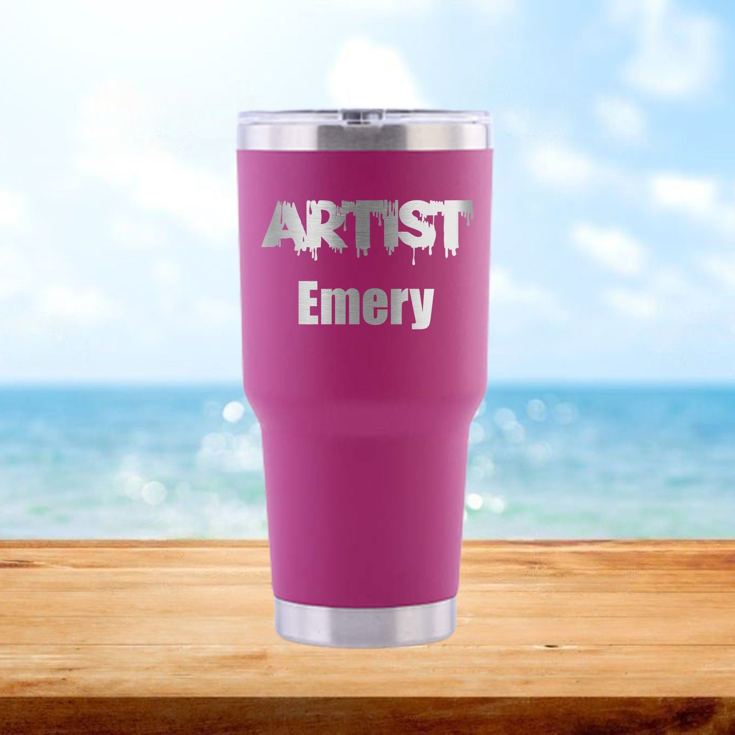 Personalized Artist Travel Tumbler - Laser Engraved