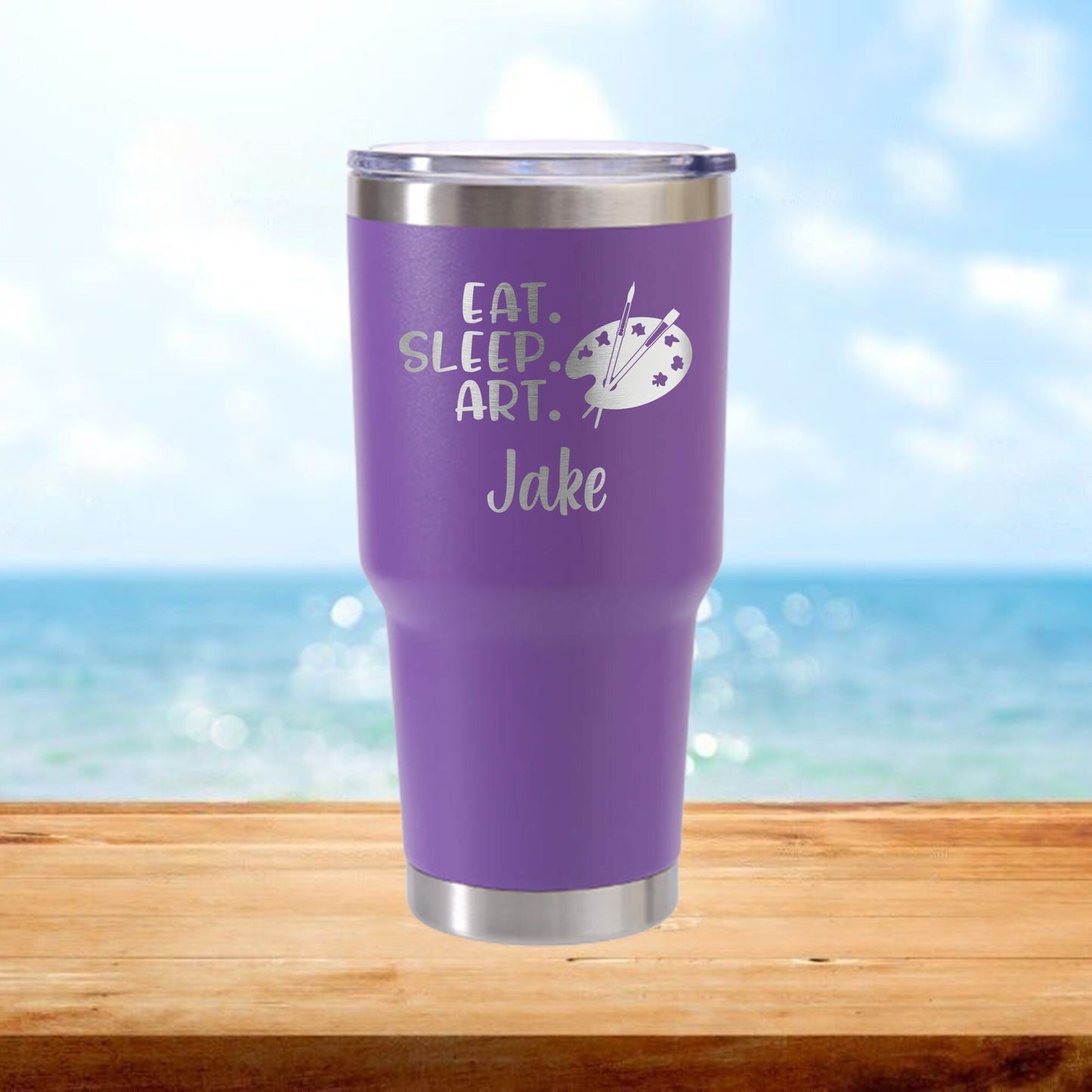 Personalized Artist Eat Art Sleep Travel Tumbler - Laser Engraved
