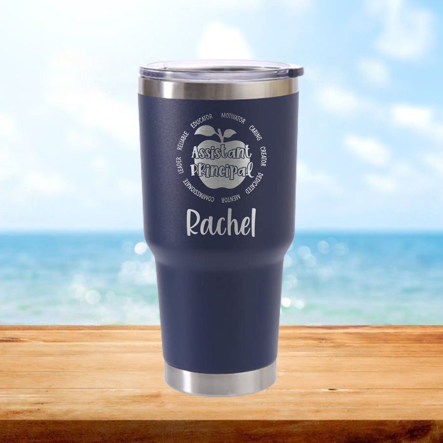 Personalized Assistant Principal Apple Travel Tumbler - Laser Engraved