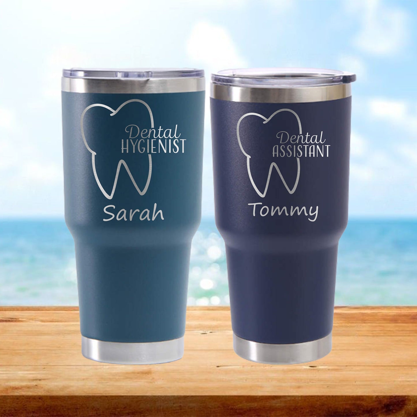Personalized Dental Team Travel Tumbler - Laser Engraved