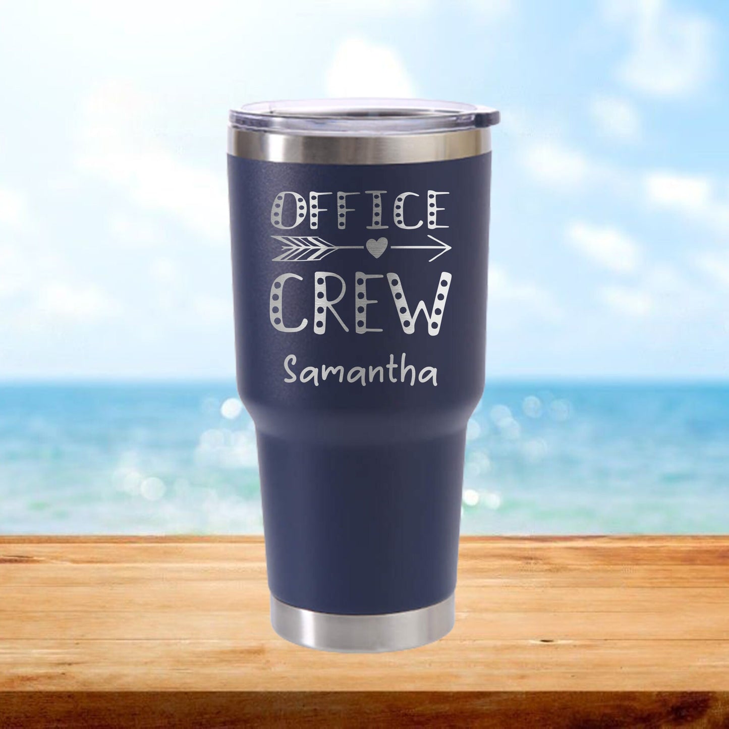 Personalized Office Crew Travel Tumbler - Laser Engraved
