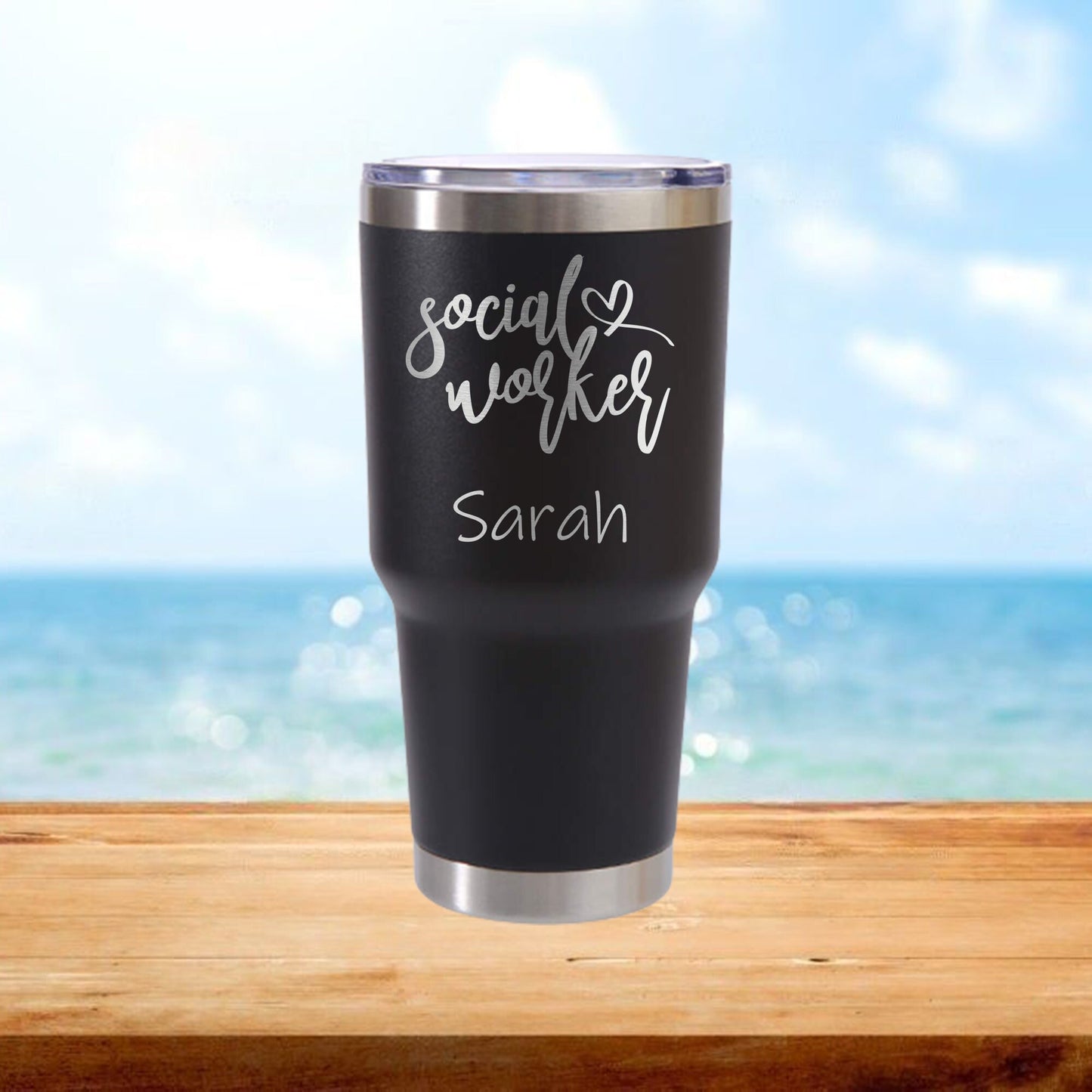Personalized Social Worker Travel Tumbler - Laser Engraved