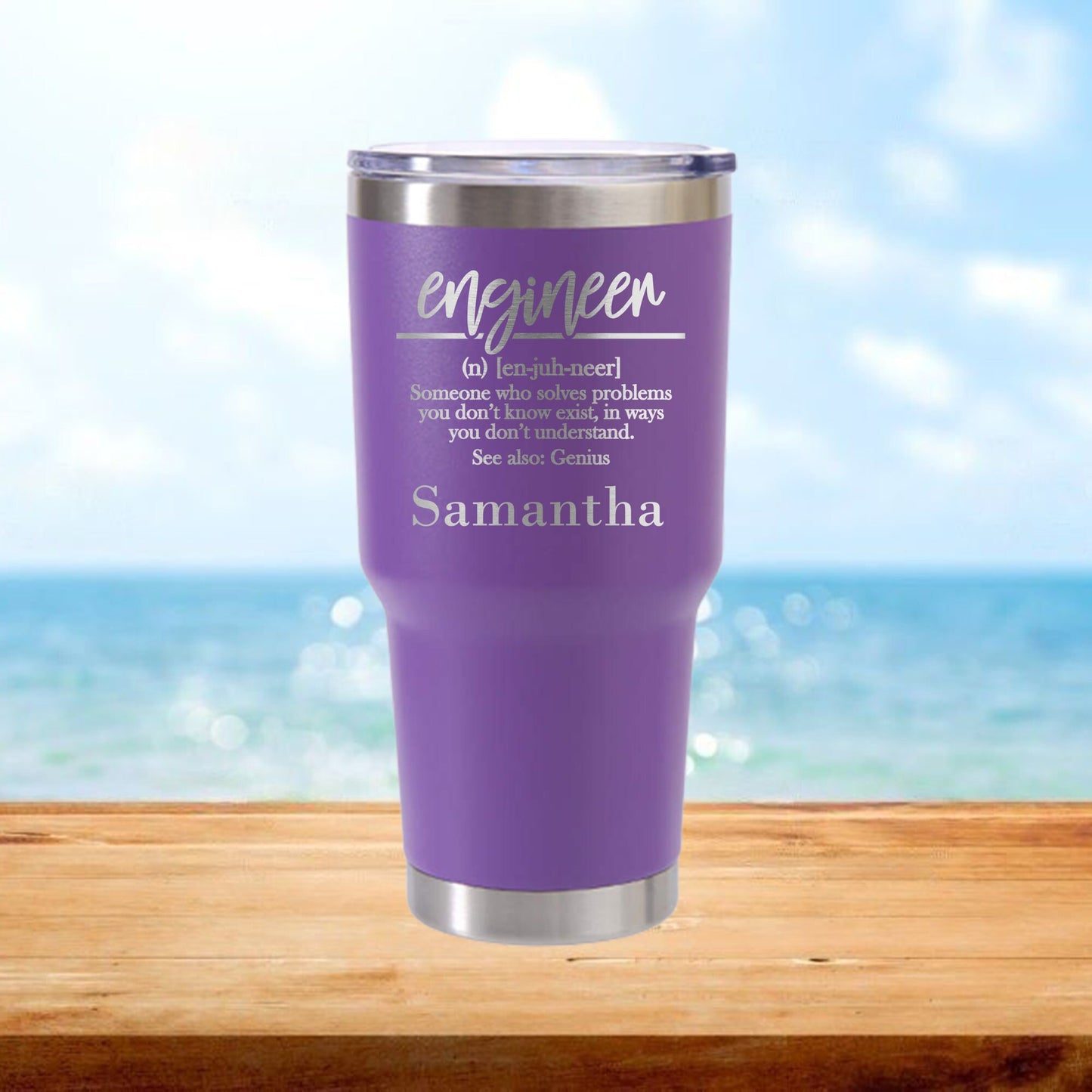 Personalized Engineer Definition Travel Tumbler - Laser Engraved