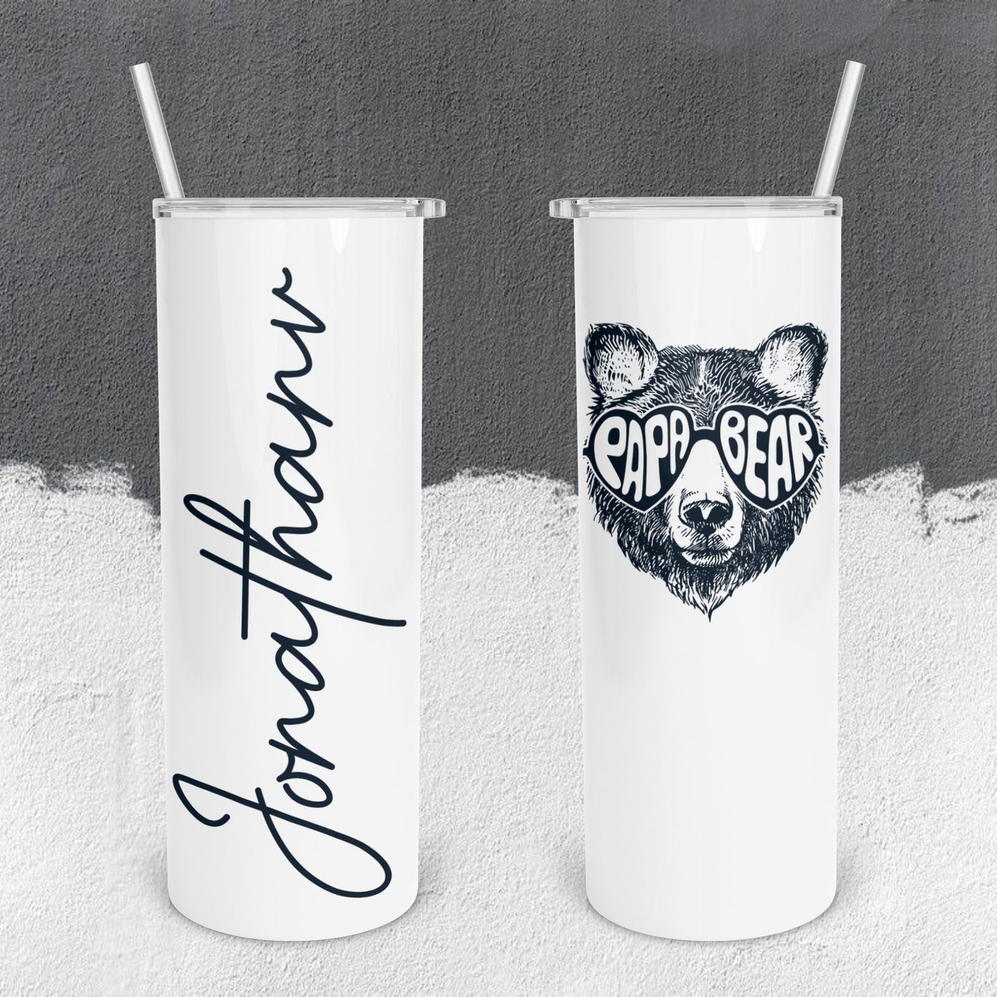 Personalized Cool Papa Bear Tumbler - Sublimated