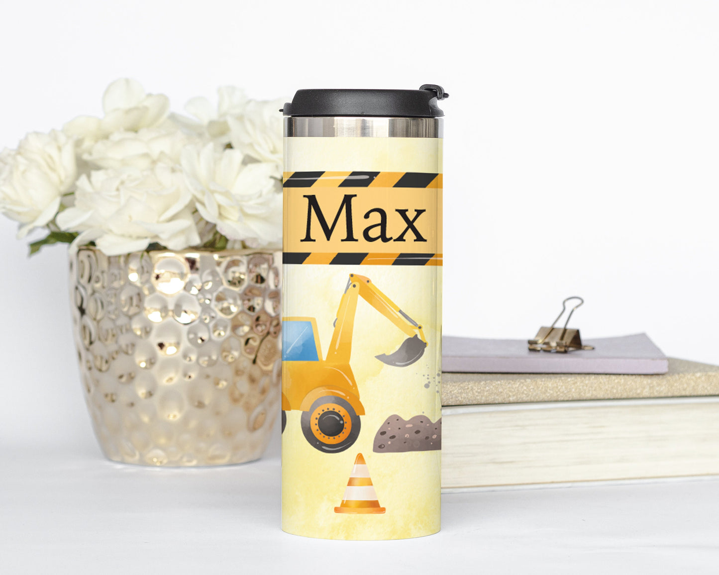 Personalized Construction Excavator Tumbler - Sublimated