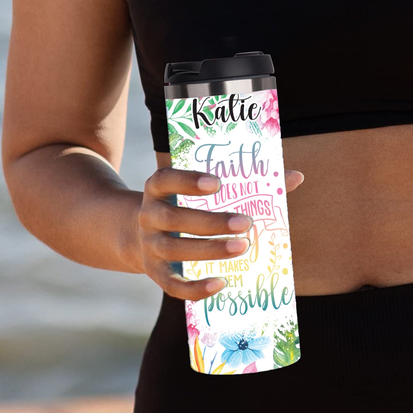 Personalized Cross Faith Does Not Make Things Easy It Makes Them Possible Tumbler - Sublimated