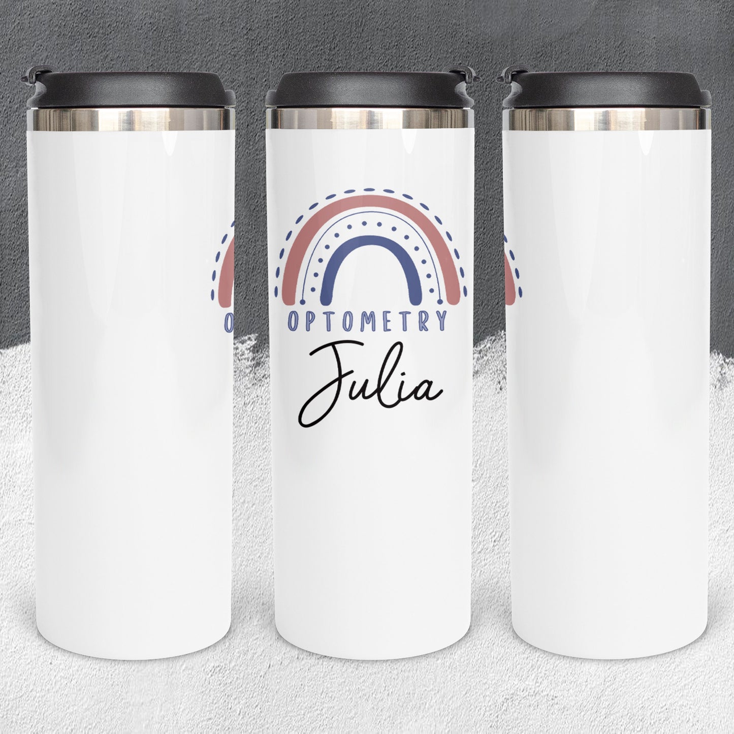 Personalized Optometry Rainbow Tumbler - Sublimated