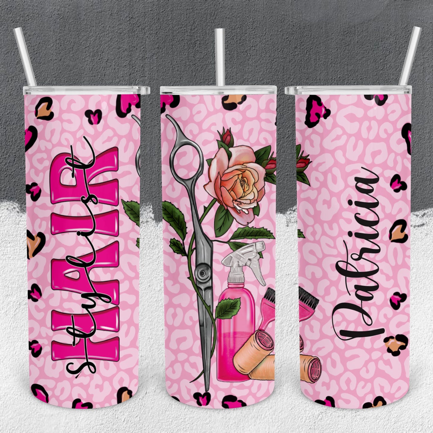 Personalized Full Wrap Hair Stylist Scissors Tumbler - Sublimated