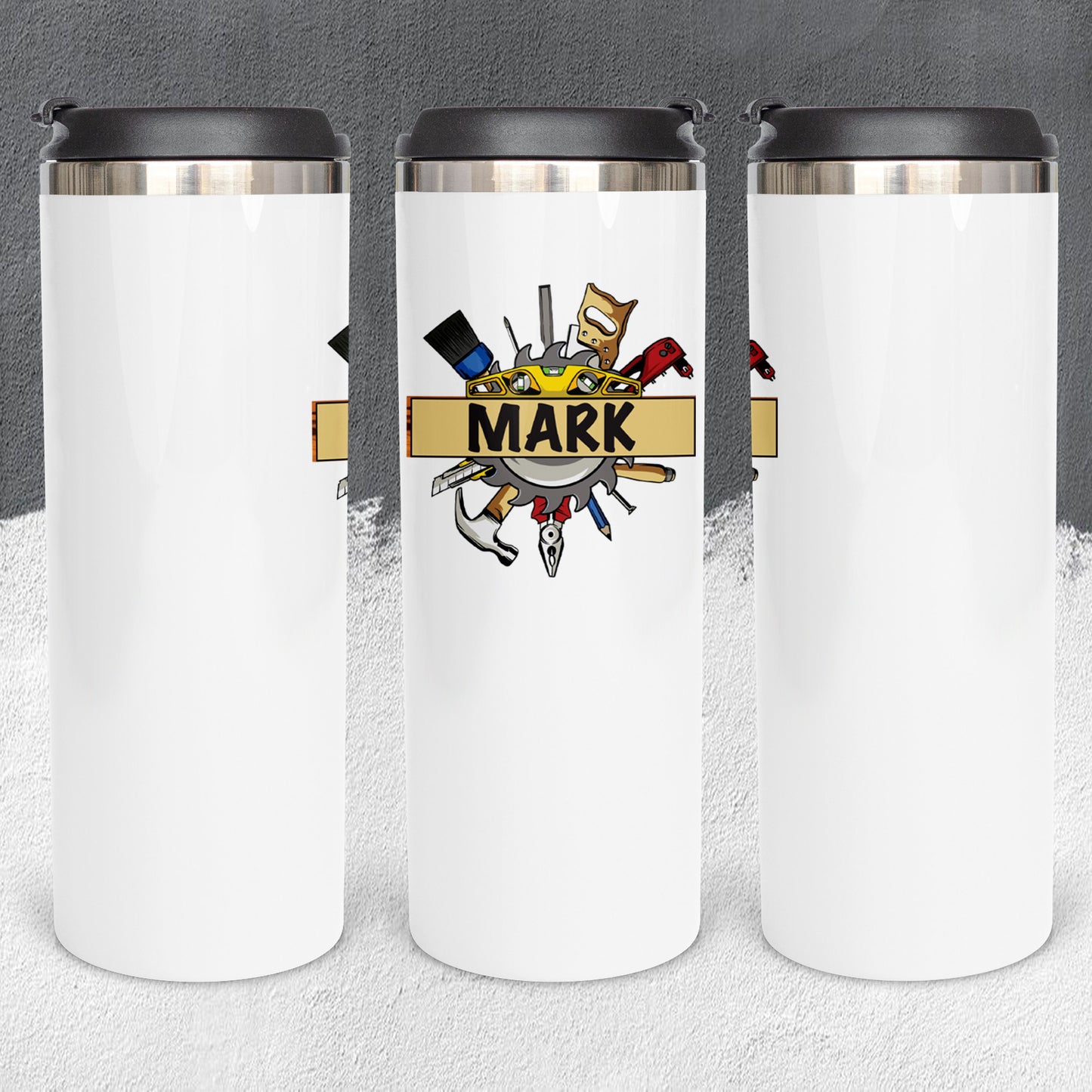 Personalized Mechanic Tools Split Monogram Tumbler - Sublimated