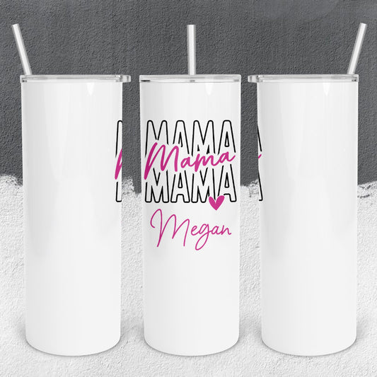 Personalized Mama Stacked Effect Tumbler - Sublimated