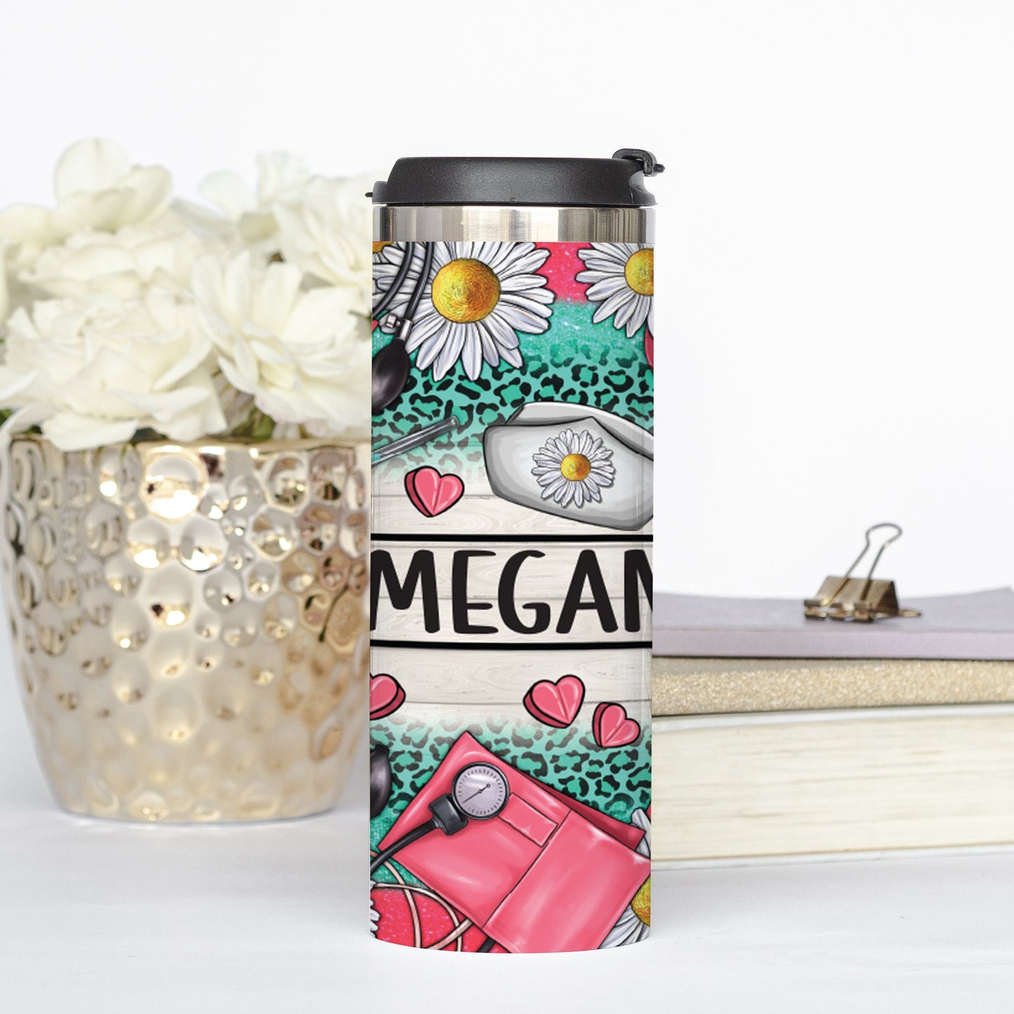 Personalized Nurse Split Monogram Tumbler - Sublimated