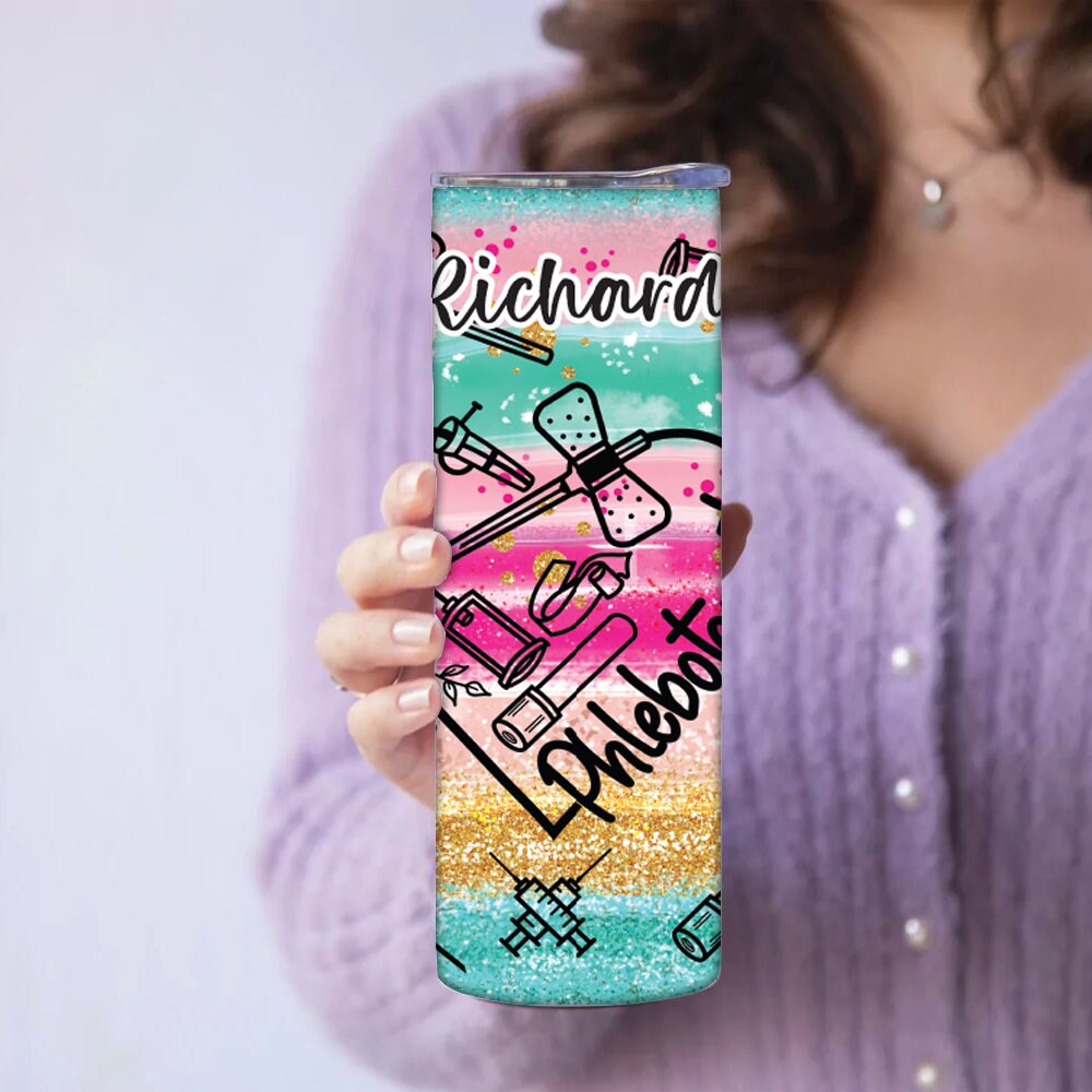 Personalized Phlebotomist Heart Tumbler - Sublimated