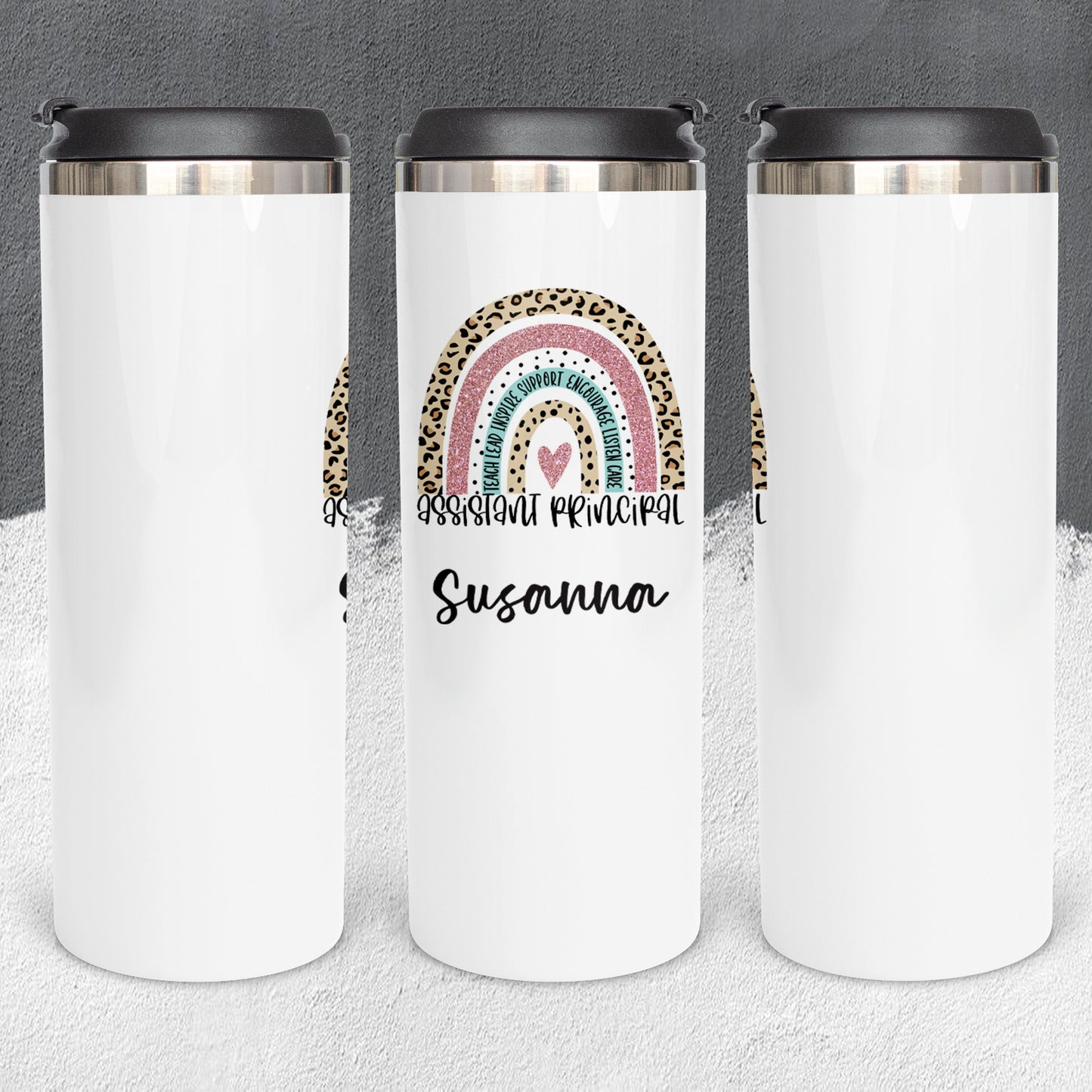 Personalized Assistant Principal Rainbow Tumbler - Sublimated