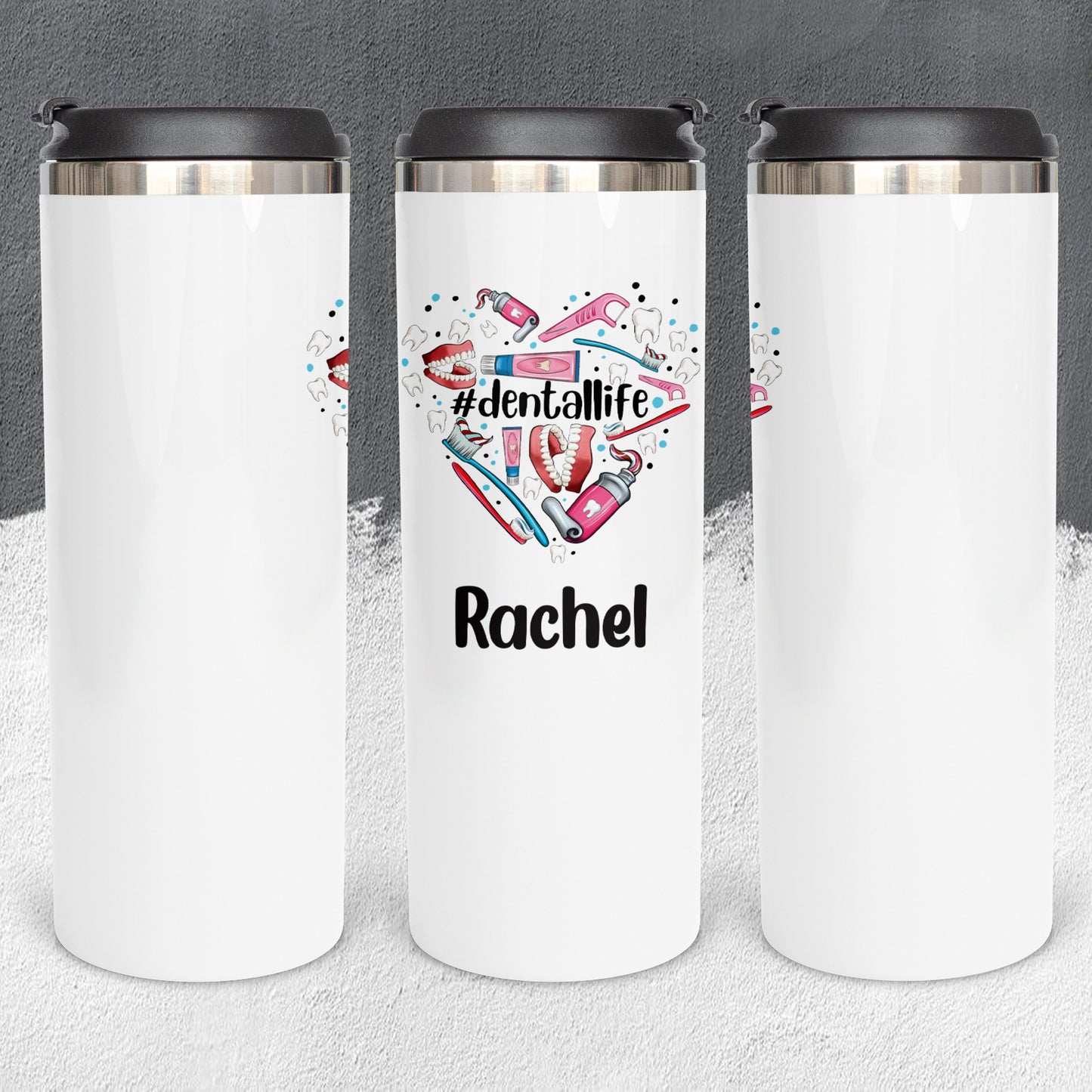 Personalized Dental Heart Shape Tumbler - Sublimated
