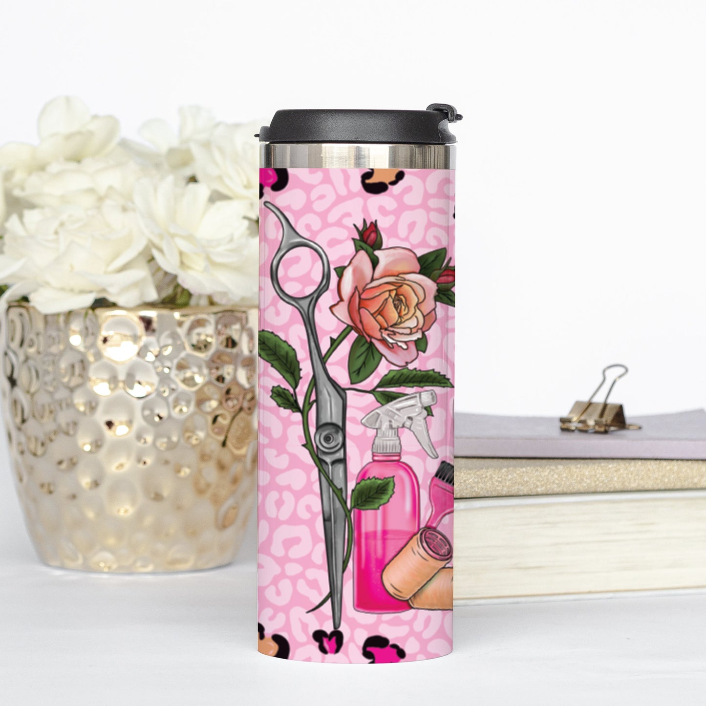 Personalized Full Wrap Hair Stylist Scissors Tumbler - Sublimated
