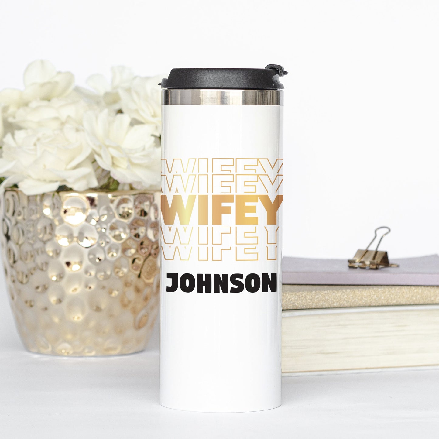 Personalized Hubby and Wifey Tumbler - Sublimated