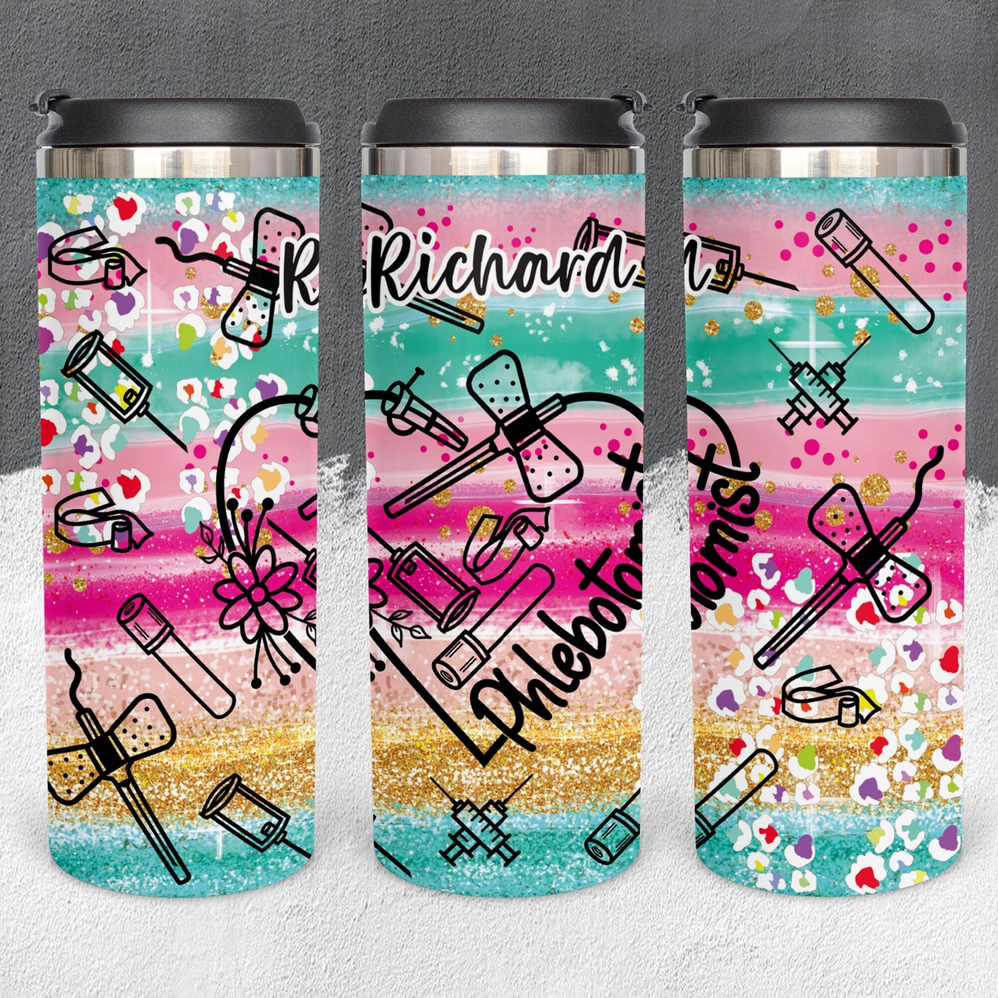 Personalized Phlebotomist Heart Tumbler - Sublimated