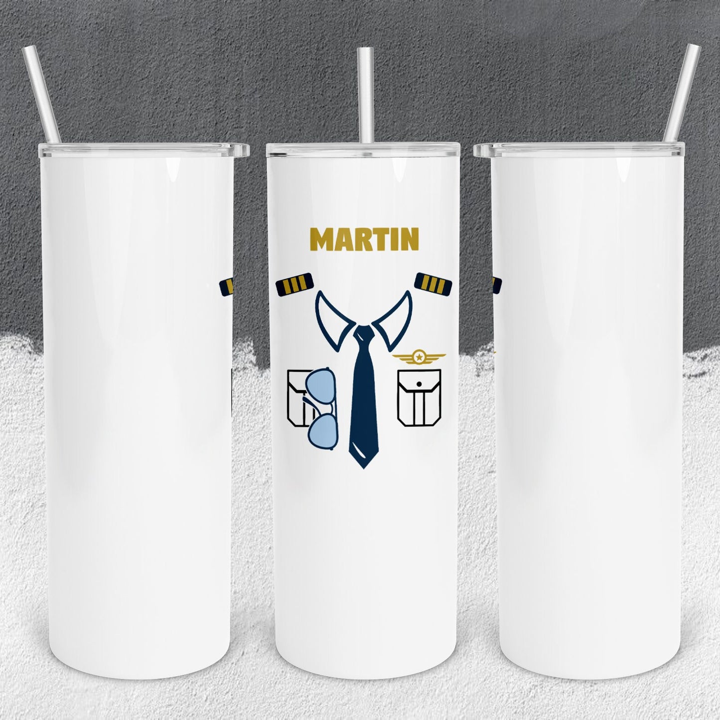 Personalized Aviation Pilot Tumbler - Sublimated