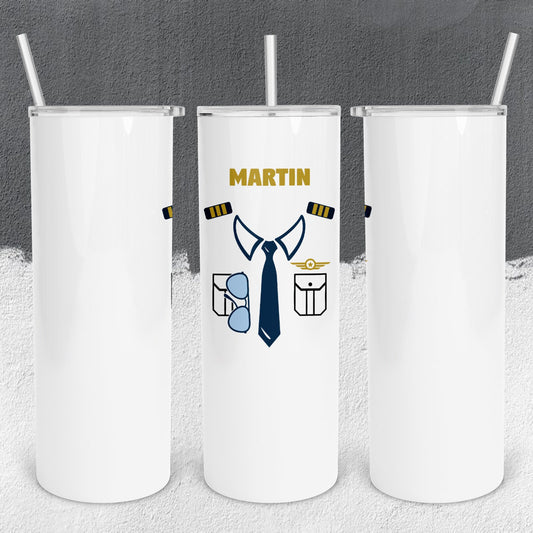Personalized Aviation Pilot Tumbler - Sublimated