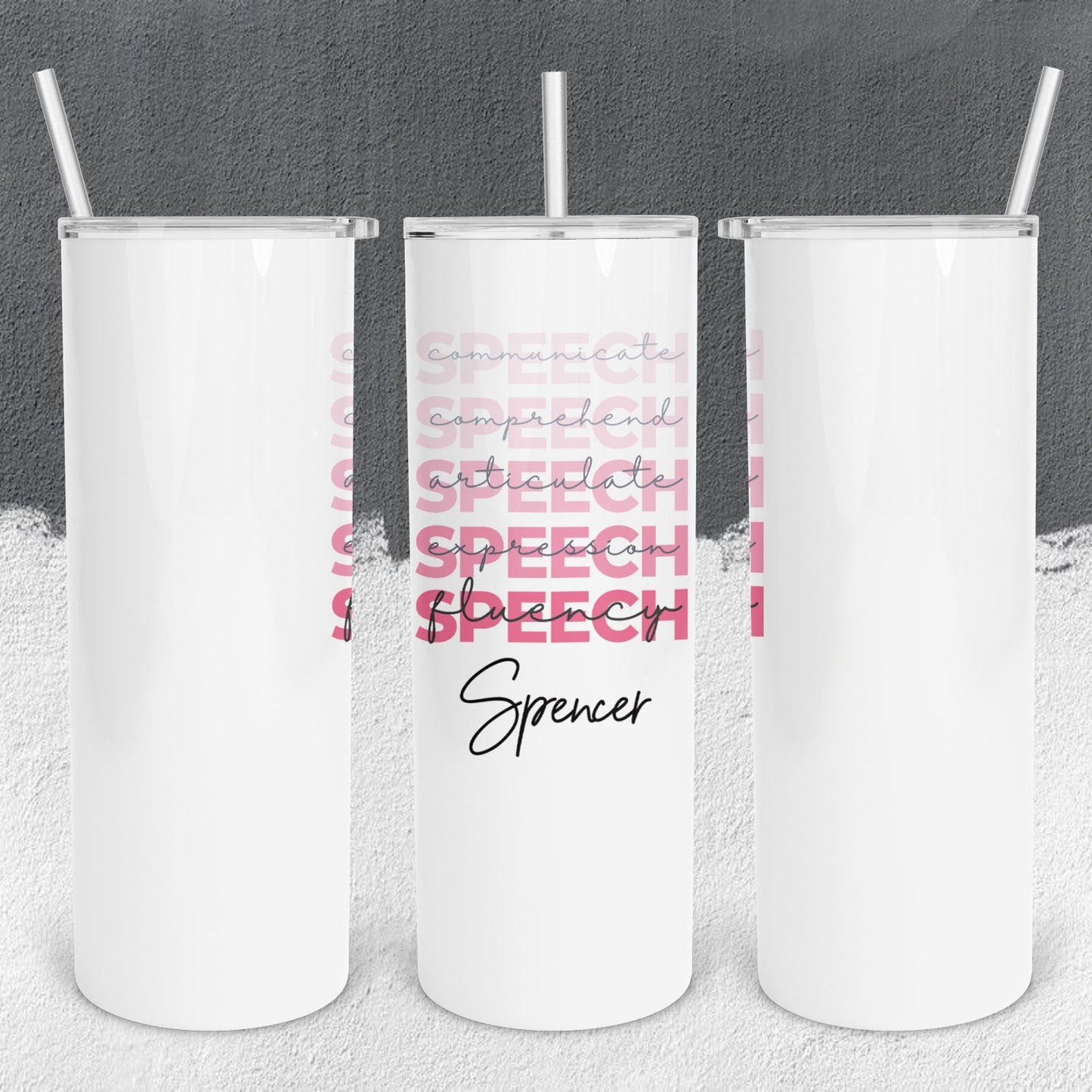 Personalized Speech Therapist Stacked Effect Tumbler - Sublimated