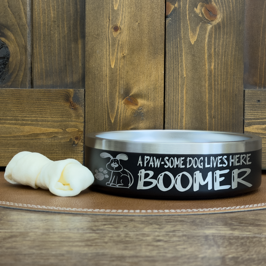 Personalized Laser Engraved Pet Bowl Pawsome