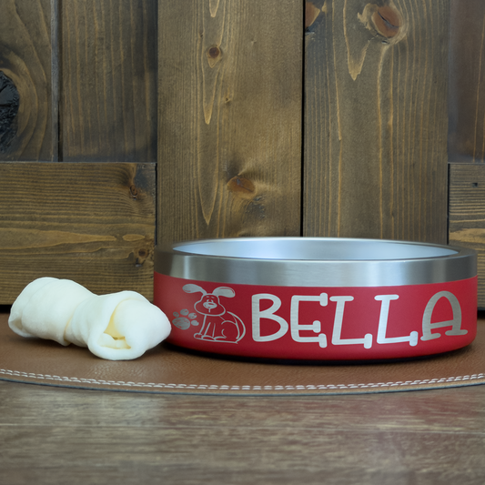 Personalized Laser Engraved Pet Bowl Dog Paw