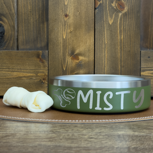 Personalized Laser Engraved Pet Bowl Ball Bone