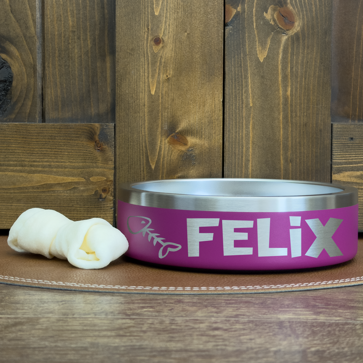 Personalized Laser Engraved Pet Bowl Fish