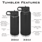 Personalized Cheerleader Water Bottle 20/32oz Custom Laser Engraved Tumbler