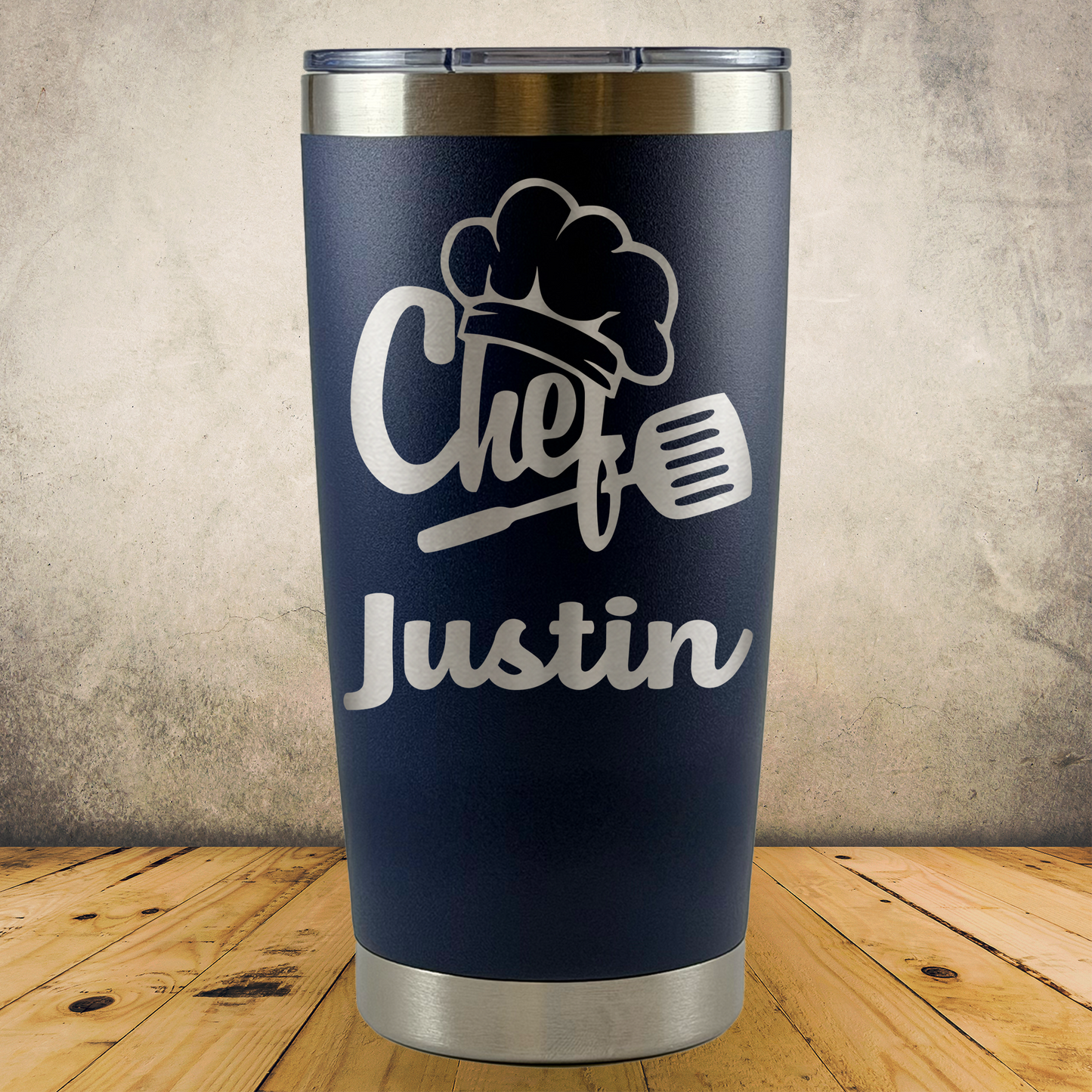 Personalized Chef Tumbler 20oz Custom Laser Engraved Cup