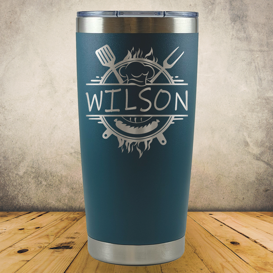 Personalized Chef Tumbler 20oz Custom Laser Engraved Cup