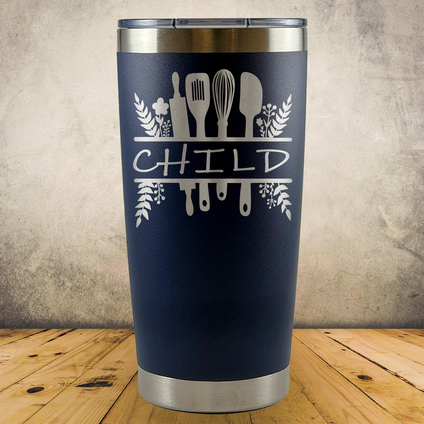 Personalized Chef Tumbler 20oz Custom Laser Engraved Cup