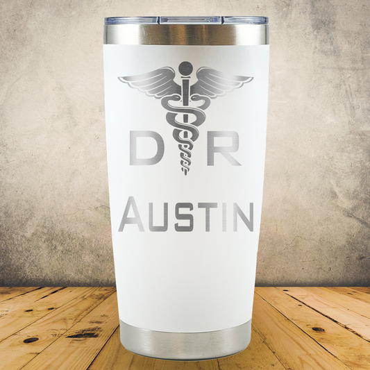 Personalized Doctor Tumbler 20oz Custom Stainless Steel Laser Engraved Tumbler, Medical Gift for Physician, MD, Nurse Practitioner, Surgeon, Doctor Appreciation Gift