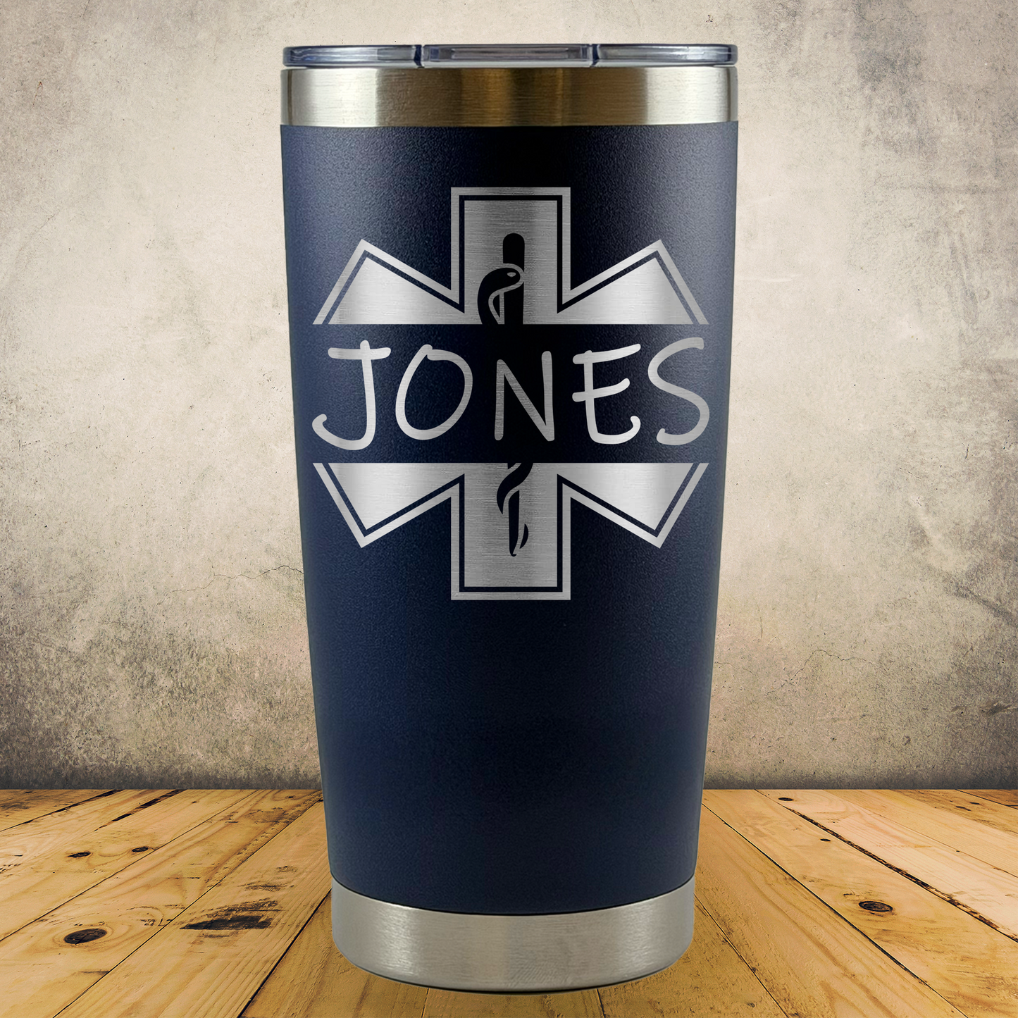 Personalized EMS 20oz Tumbler, Custom EMT & Paramedic Gift, Laser Engraved Stainless Steel Travel Mug, First Responder Cup