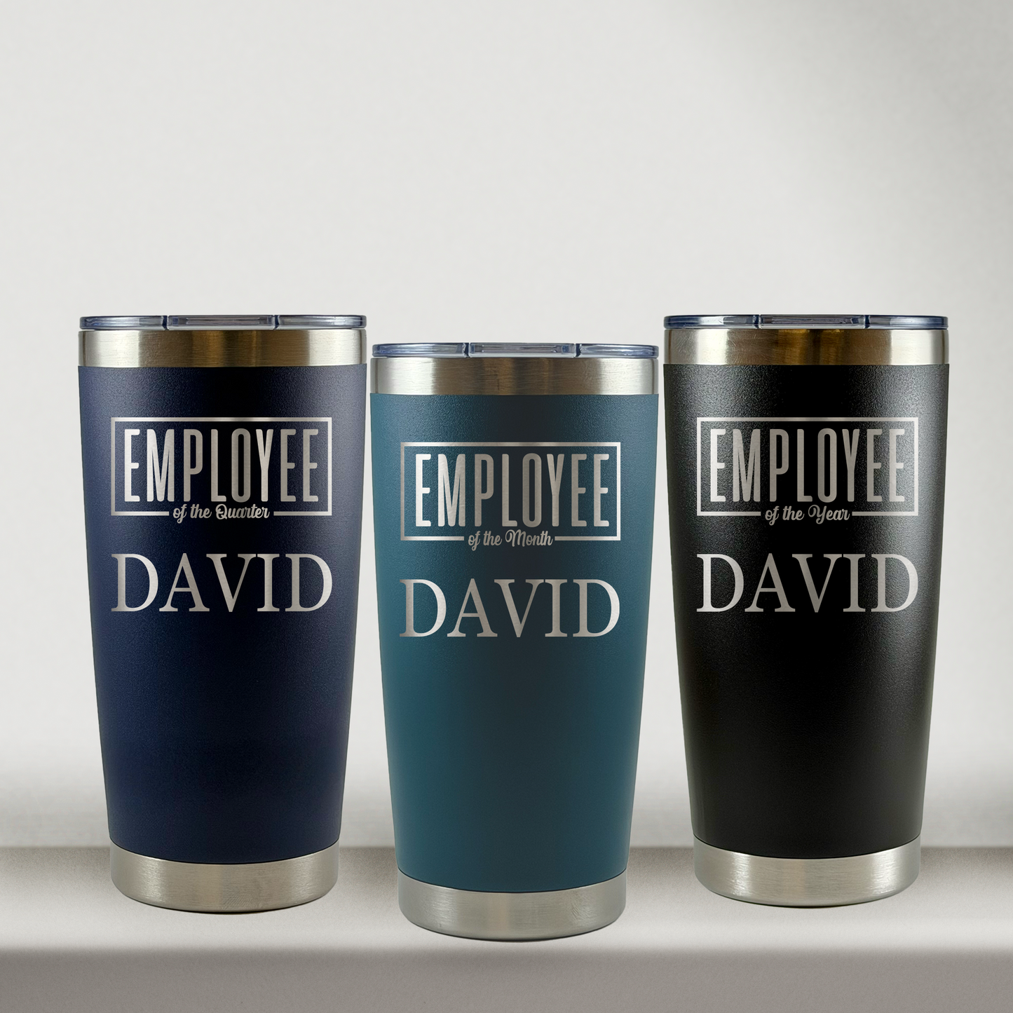 Personalized Employee of the Month Tumbler 20oz Custom Laser Engraved Cup