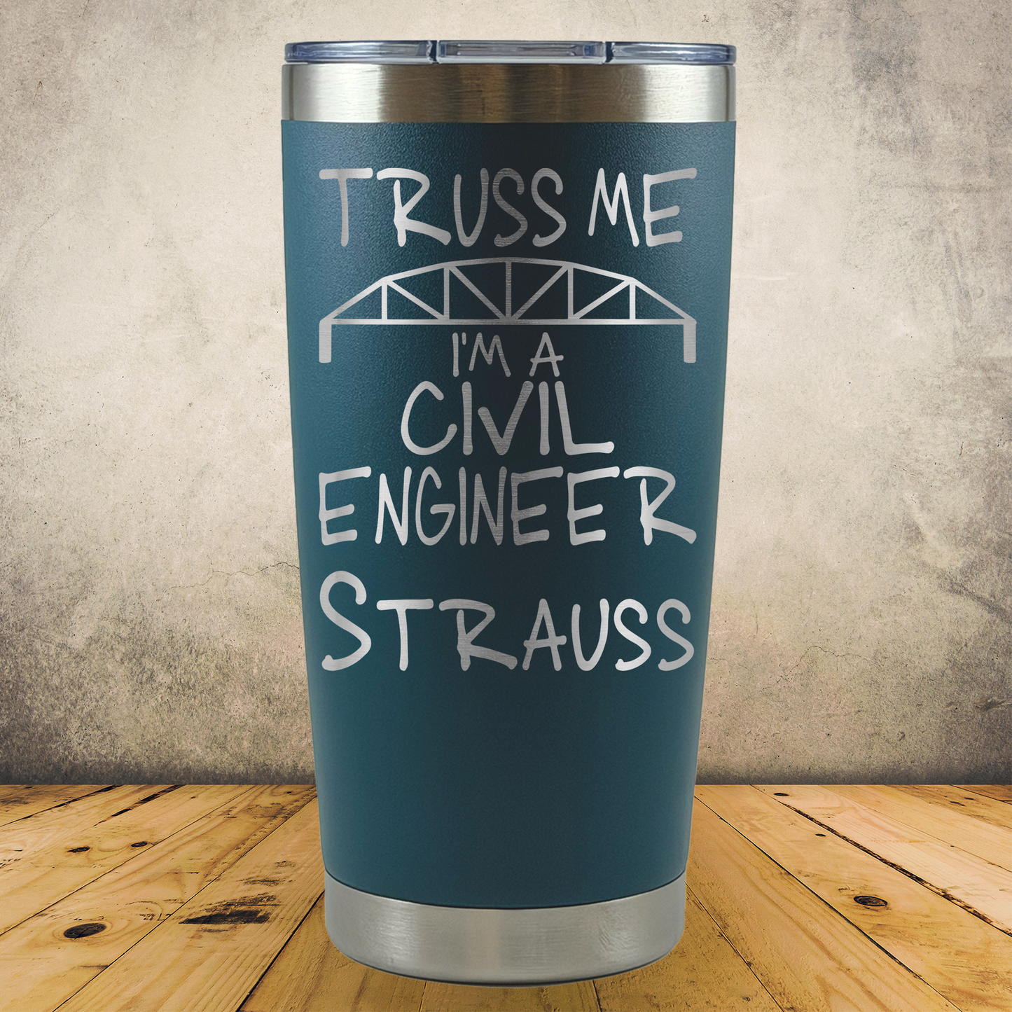 Personalized Engineer Tumbler 20oz Stainless Steel Laser Engraved Cup, Custom Insulated Travel Mug for Engineers, Engineering Gift