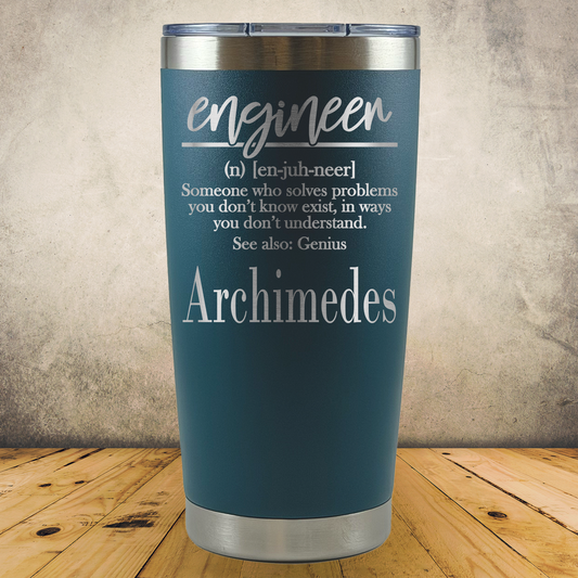 Personalized Engineer Tumbler 20oz Stainless Steel Laser Engraved Cup, Custom Insulated Travel Mug for Engineers, Engineering Gift