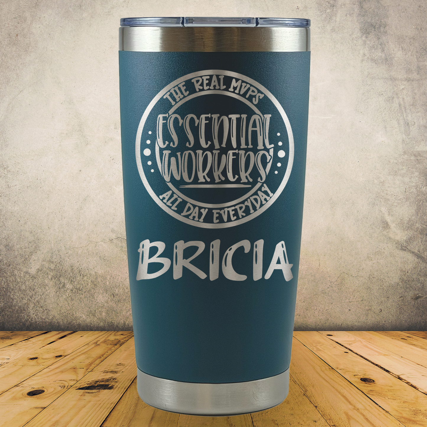 Personalized Essential Worker Tumbler 20oz Custom Laser Engraved Cup