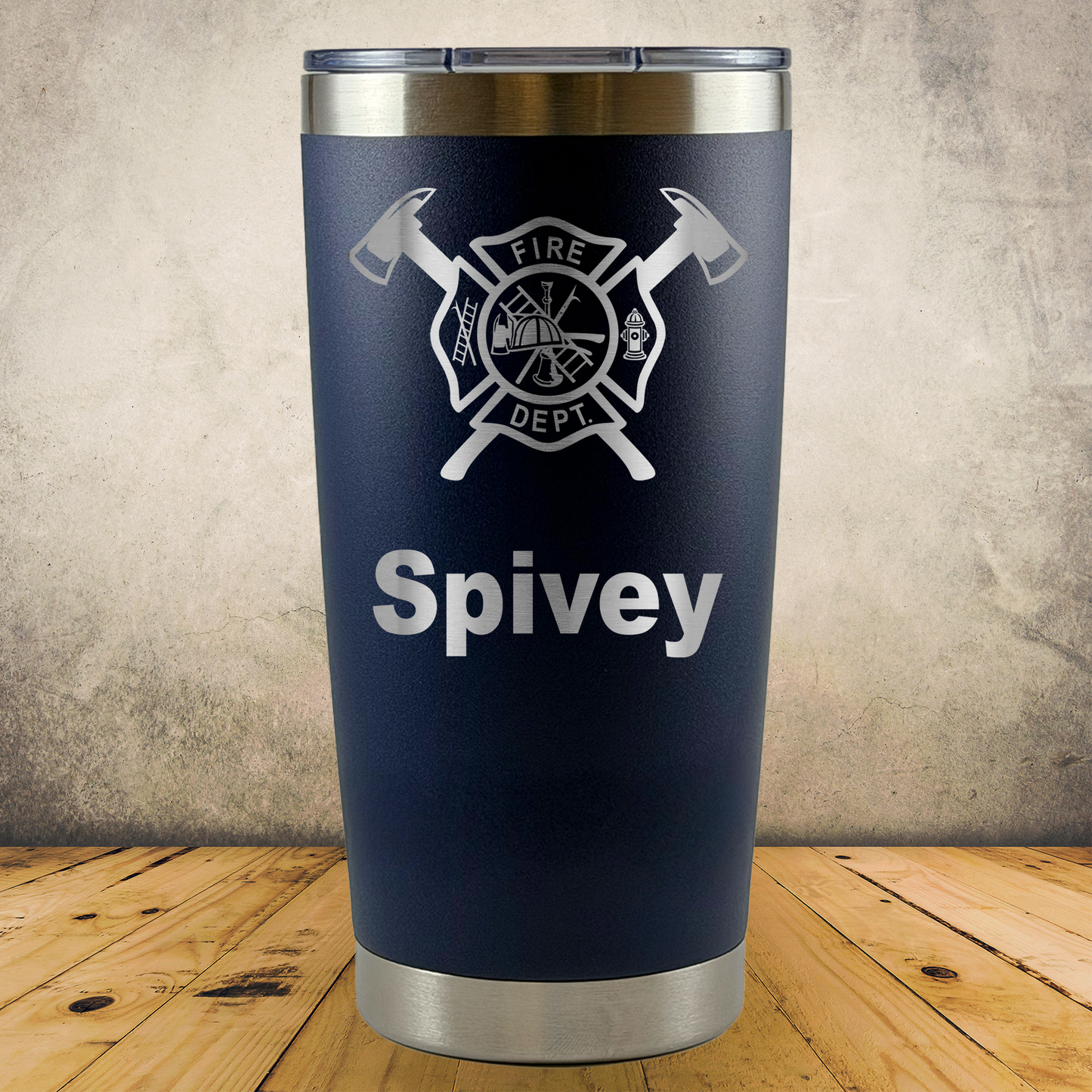 Personalized Laser Engraved Tumbler 20oz for Firefighter Maltese Cross with Axe