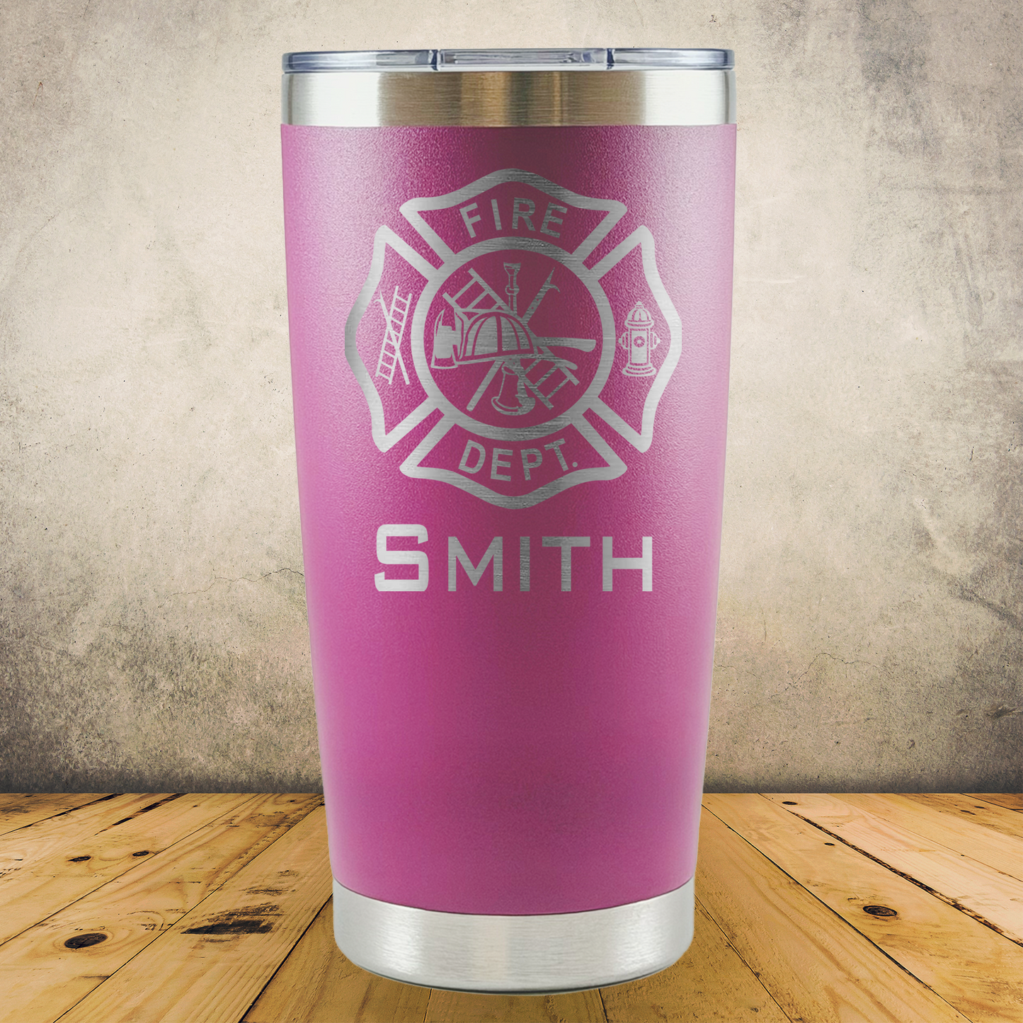 Personalized Laser Engraved Tumbler 20oz for Firefighter Maltese Cross