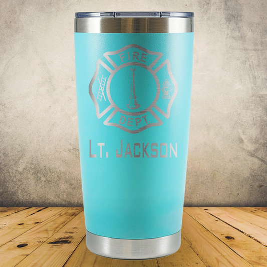 Personalized Laser Engraved Tumbler 20oz for Firefighter Lieutenant