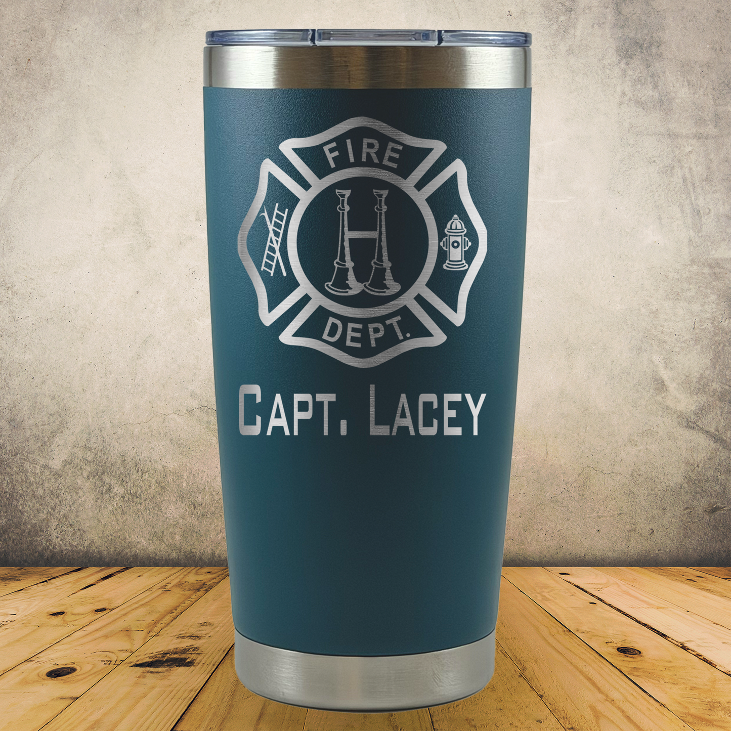 Personalized Laser Engraved Tumbler 20oz for Firefighter Captain