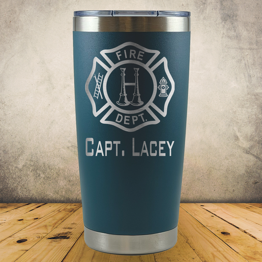 Personalized Laser Engraved Tumbler 20oz for Firefighter Captain