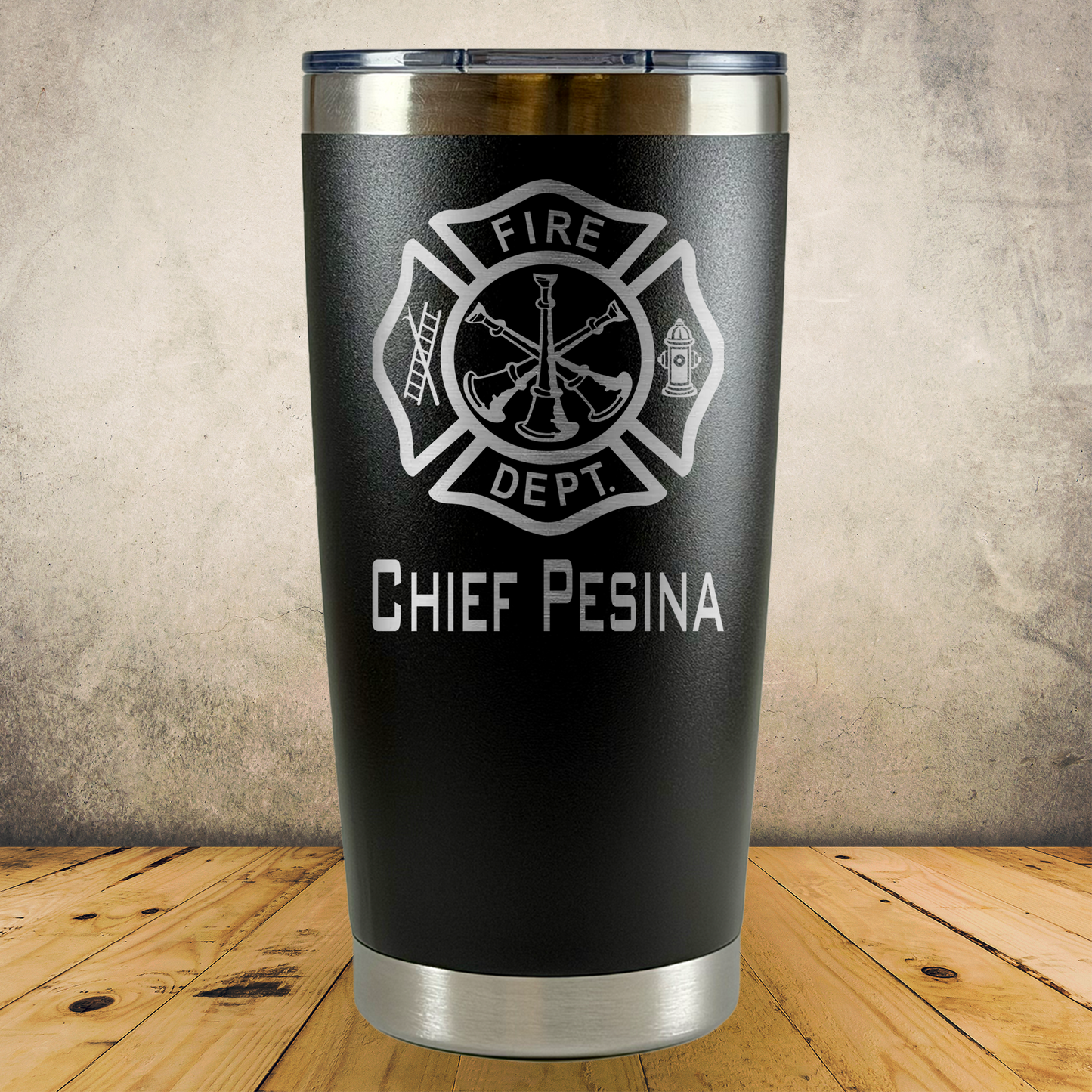Personalized Laser Engraved Tumbler 20oz for Firefighter Battalion Chief