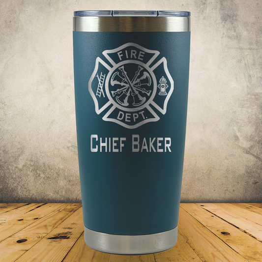 Personalized Laser Engraved Tumbler 20oz for Firefighter Assistant Chief