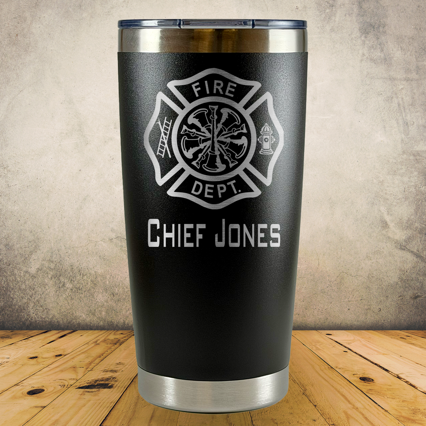 Personalized Laser Engraved Tumbler 20oz for Firefighter Chief