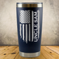 Personalized Tattered American Flag 20oz Stainless Steel Cup, Custom Laser Engraved Patriotic USA Cup